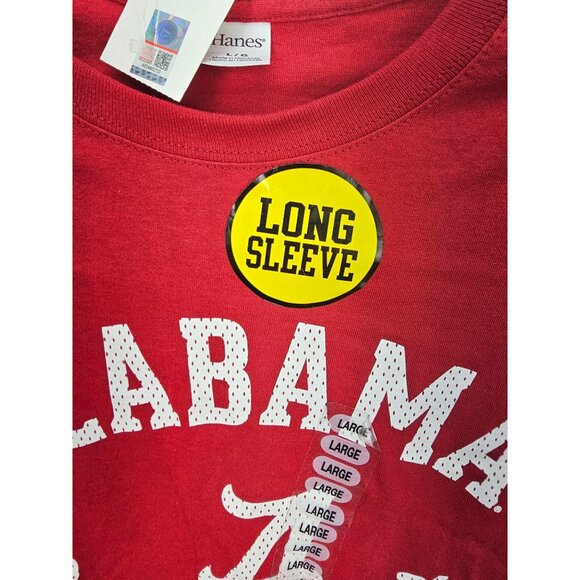 Hanes Men Red Large Long Sleeve Alabama Crimson Tide Shirt‎ - Picture 5 of 7
